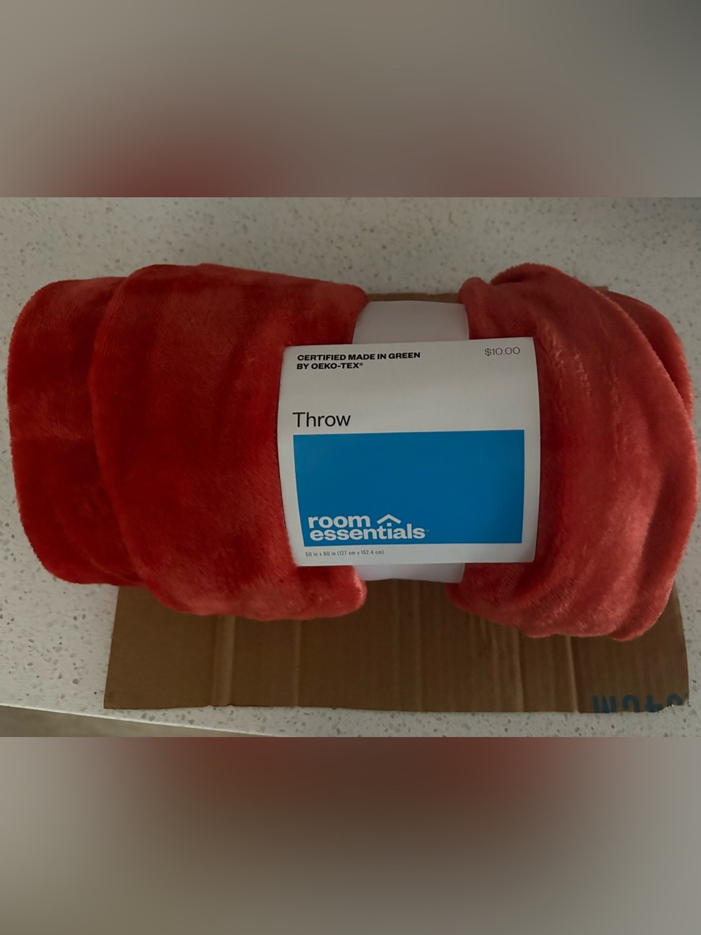 Room Essentials Red Plush Throw Blanket